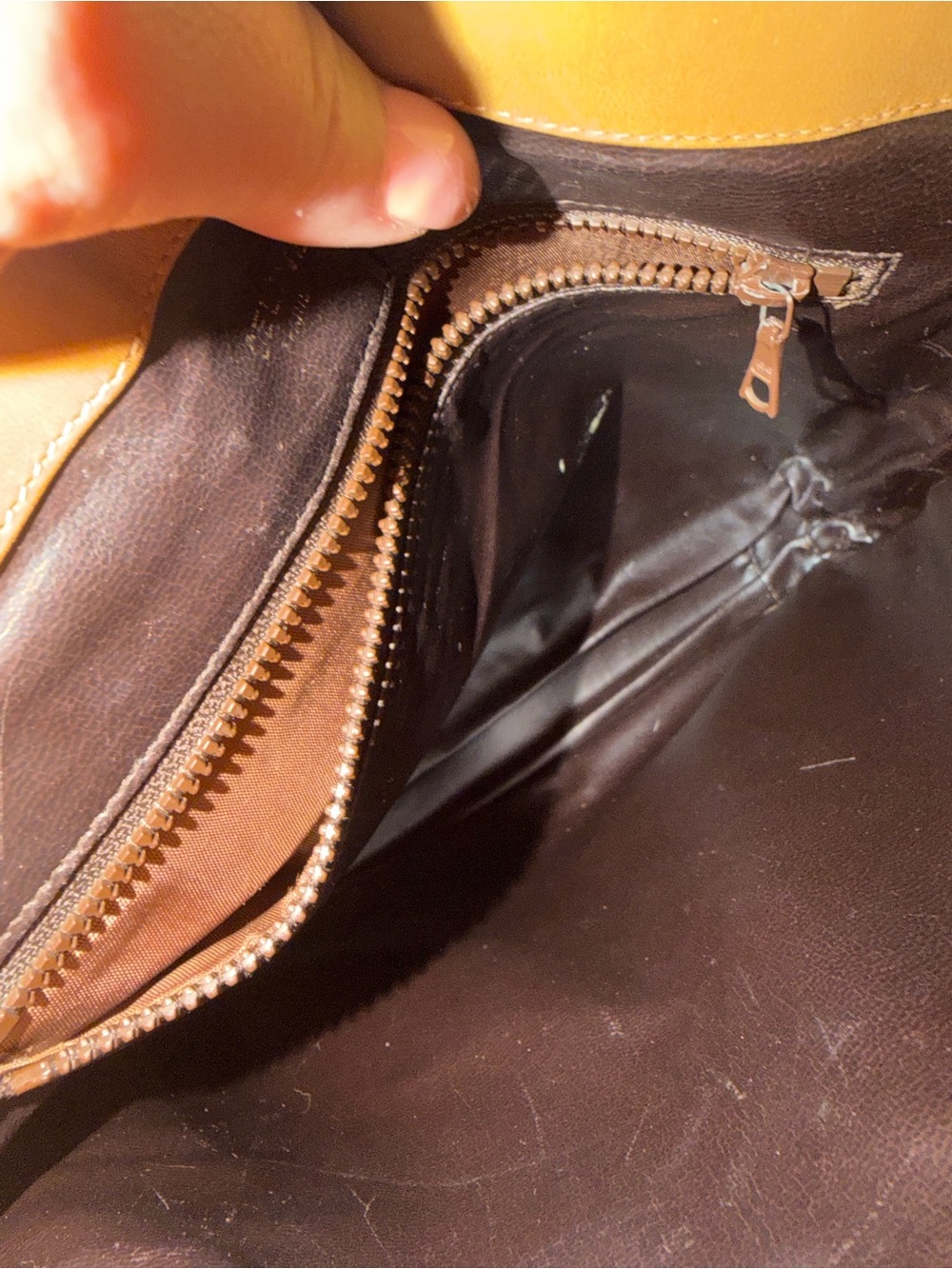 Authentic Celine Vintage 90’s Cognac Monogram Crossbody Bag Leather Trim - Picture 13 of 15